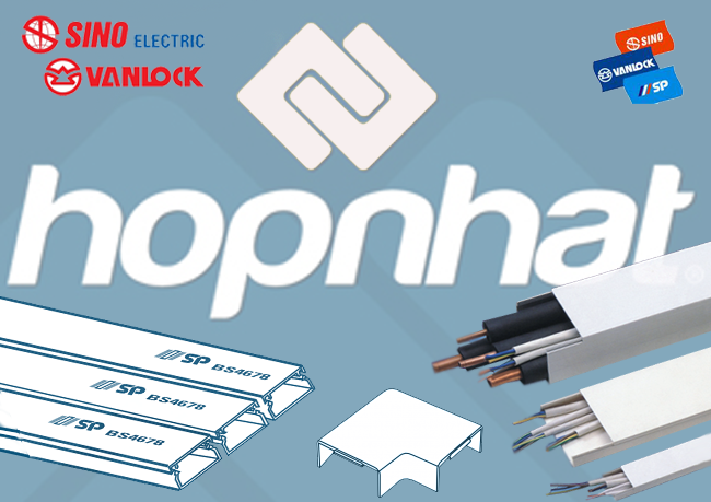 Máng ghen luồn dây điện có nắp 80x40mm VANLOCK, Máng ghen SINO 80x40mm