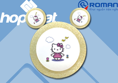 Đèn ốp trần nhựa Roman ELT7048/9A:, Đèn ốp trận nhựa Roman hình hello kitty và gấu pooh