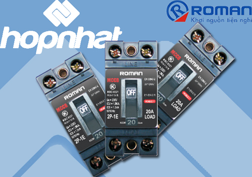 Aptomat khối loại 2P- 1E Roman HSB231A 10.15.20.30A (Không đèn), Aptomat khối loại 2P- 1E Roman HSB231A 10.15.20.30A (Không đèn)