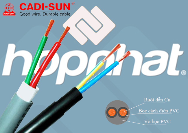 Dây 2 ruột mềm tròn CADISUN VCTF 2x1.5, DÂY MỀM TRÒN 2 RUỘT_VCTF 2x1.5 CaDISUN