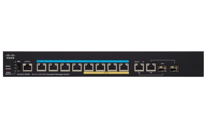 Cisco SG350X-8PMD-K9-EU, Cisco SG350X-8PMD-K9-EU - Switch Cisco SG350-8PMD 8-Port 2.5G PoE Stackable Managed Switch